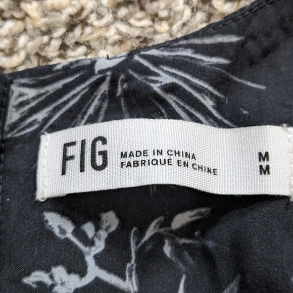 FIG Clothing black floral drawstring waist active dress M - Picture 9 of 11